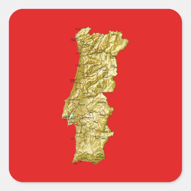 Portugal Map Sticker (Vorderseite)