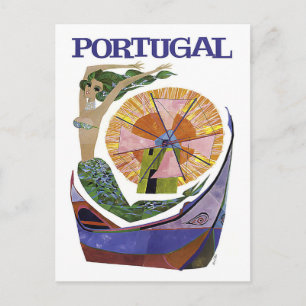 Portugal, Mischung aus Touristenattraktionen, Vint Postkarte