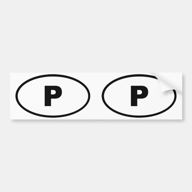 Portugal - P - Europäisches Oval Autoaufkleber (Vorne)
