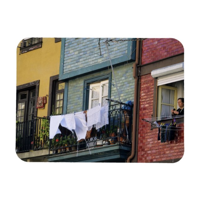 Portugal, Porto. Hängende Wäsche Magnet (Horizontal)