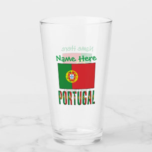 Portugal Portugiesische Flagge Grün Personalisieru Glas