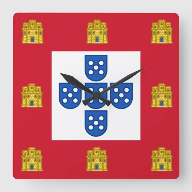 Portugal Quadratische Wanduhr (Vorderseite)