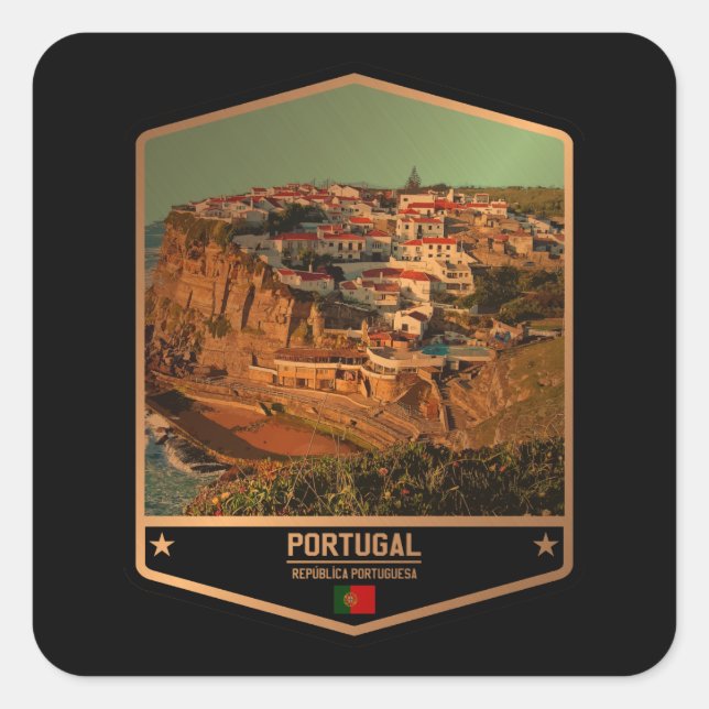 Portugal Quadratischer Aufkleber (Vorderseite)
