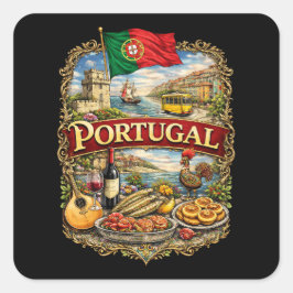 Portugal Quadratischer Aufkleber