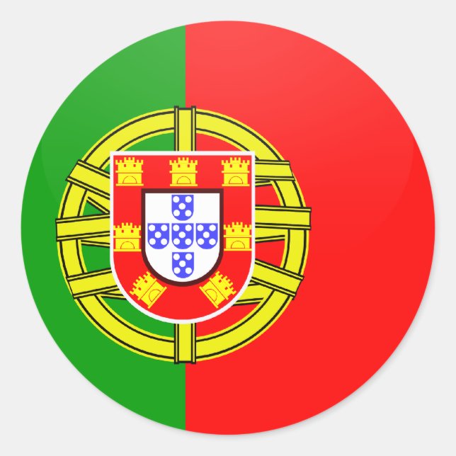 Portugal: Qualitätsflaggenkreislauf Runder Aufkleber (Vorderseite)
