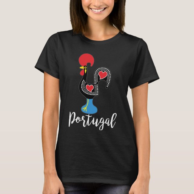 Portugal Rooster Portugal Galo de Barcelos Abbildu T-Shirt (Vorderseite)