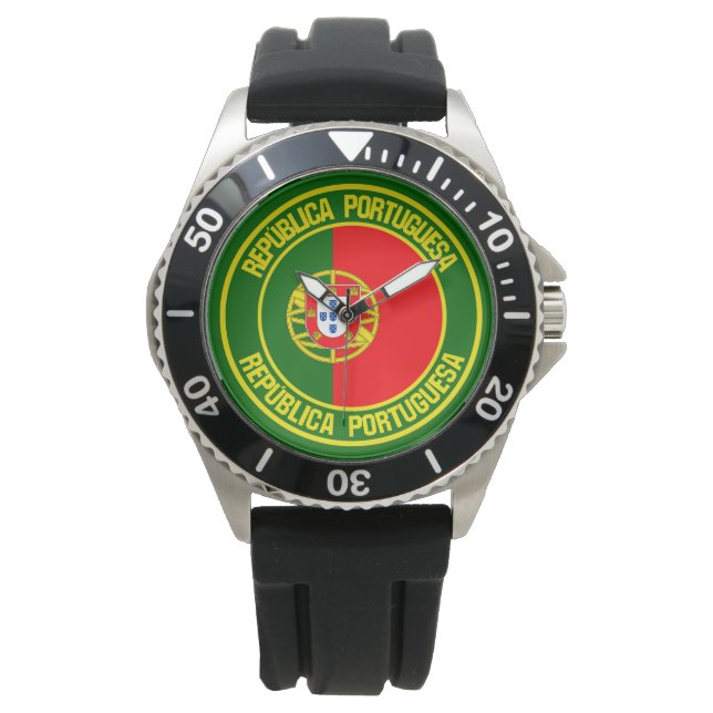 Portugal Runde Emblem Armbanduhr (Vorderseite)