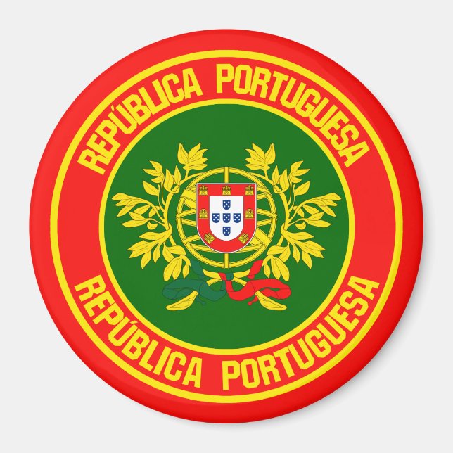 Portugal Runde Emblem Magnet (Vorne)