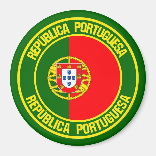 Portugal Runde Emblem Magnet (Vorne)