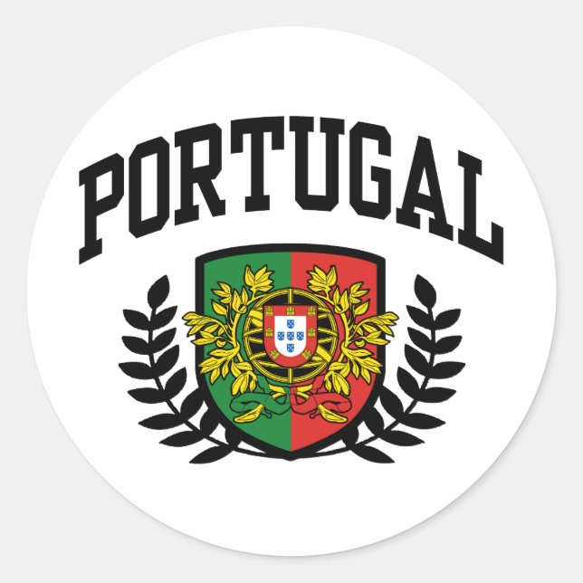 Portugal Runder Aufkleber (Vorderseite)