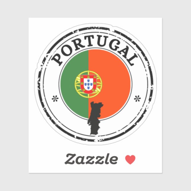 Portugal Siegel Sticker Rundfahne für Laptop Book. (Blatt)