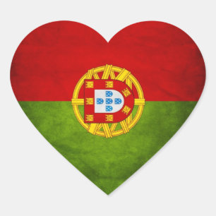 Portugal-Staatsflagge Herz-Aufkleber