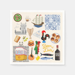 Portugal Symbole für Reisende Serviette