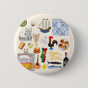 Portugal Symbole Reisende Liebhaber Button