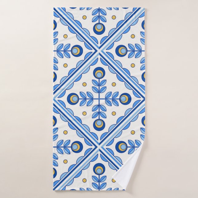 Portugal traditionnel Lisbonne azulejo céramique c (Serviette de bain)