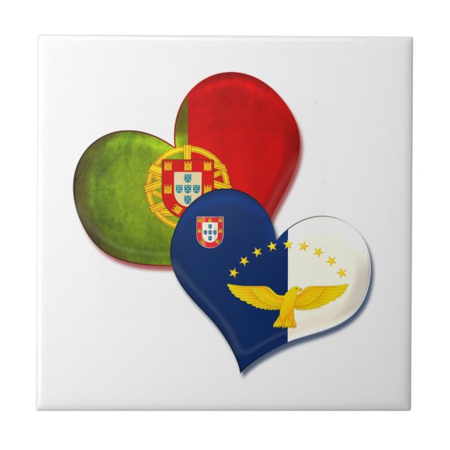 Portugal und Azoren Herz Fliese (Vorderseite)