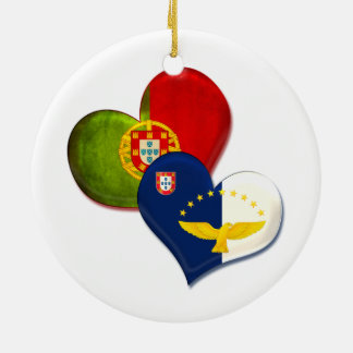Portugal und Azoren Herz Keramik Ornament