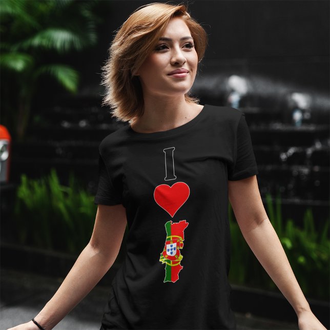 Portugal Vertical I Liebe Portugiesische Flaggenka T-Shirt (Von Creator hochgeladen)