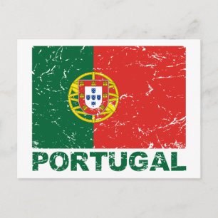 Portugal Vintage-Flagge Postkarte