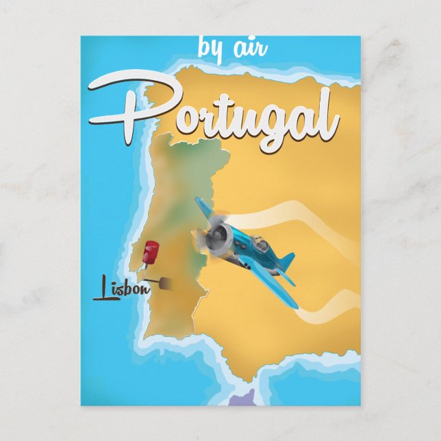 Portugal Vintage Reiseplakat Postkarte (Vorderseite)