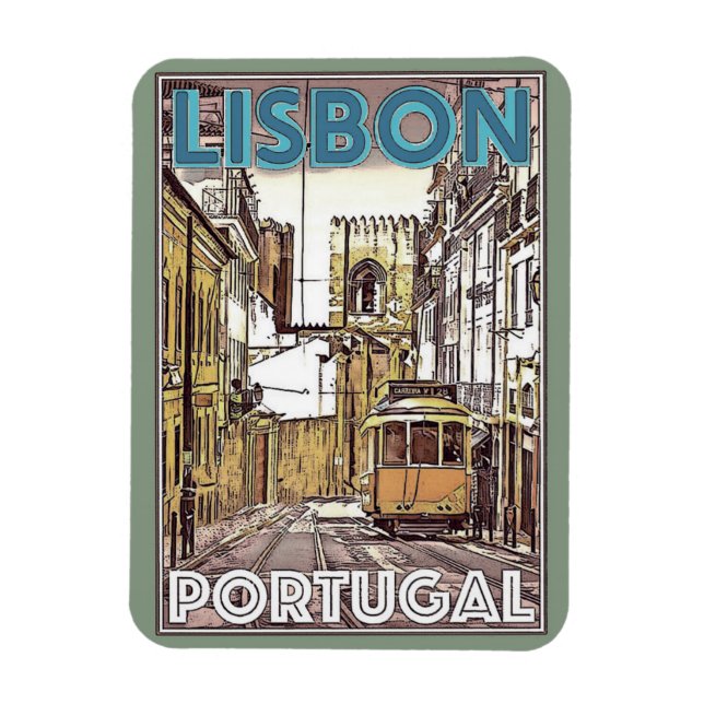 Portugal Vintage Travel Magnet (Vertikal)