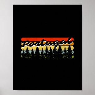 Portugal Wald Sonnenuntergang Bäume Hütte Urlaub A Poster