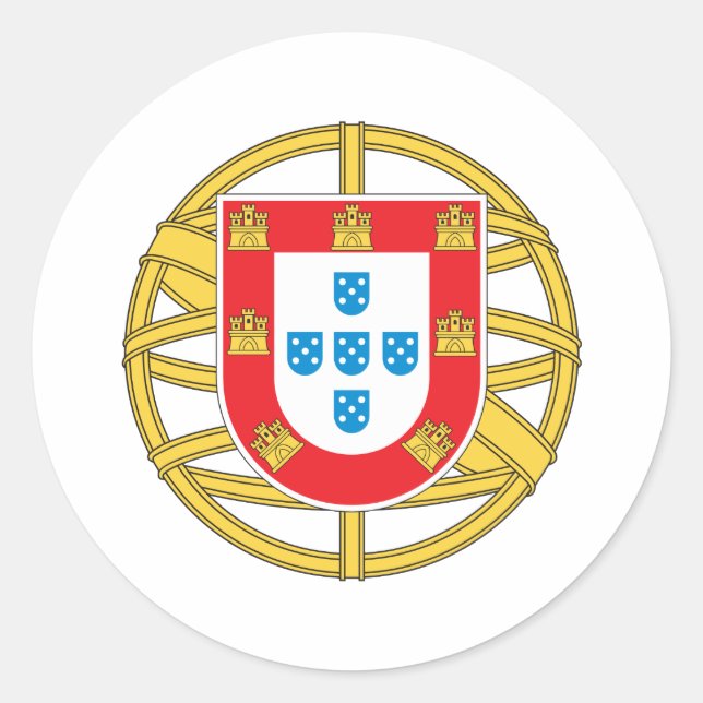 Portugal - Wappenkleidung Runder Aufkleber (Vorderseite)
