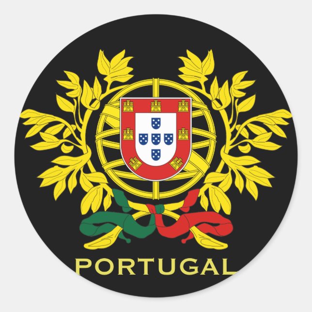 Portugal - Wappenschild Runder Aufkleber (Vorderseite)