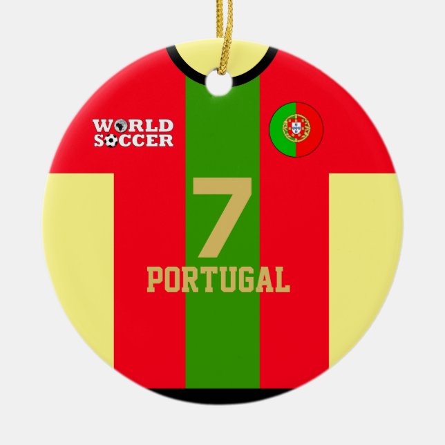 Portugal World Soccer Jersey Ornament (Vorne)