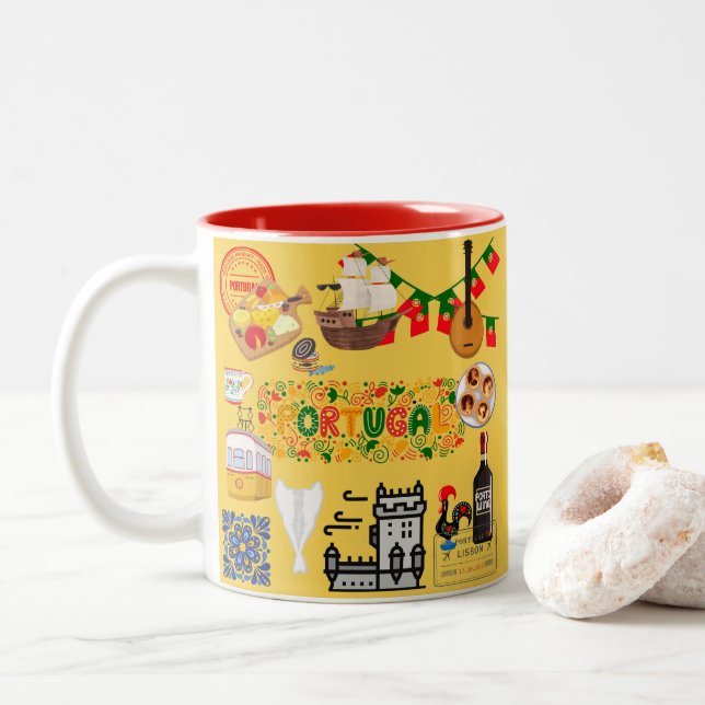 Portugal Zweifarbige Tasse (Mit Donut)