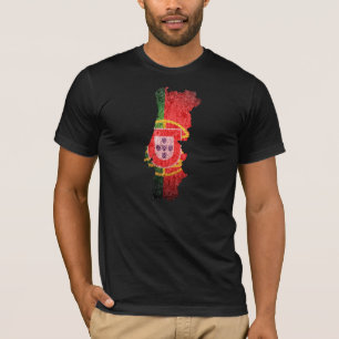 Portugalflagge und -karte T-Shirt
