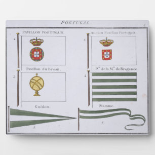 Portugese Flags, aus einem französischen Flaggenbu Fotoplatte