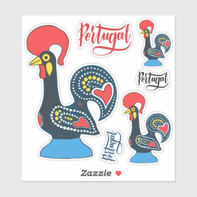 Portugese Rooster Aufkleber (Blatt)