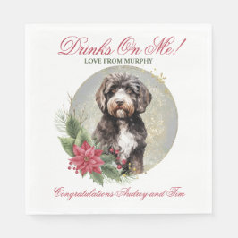 Portugese Wasserhund Hochzeit Napkins mit Foto Serviette