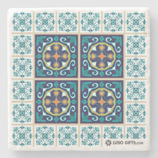 Portugiese Azulejo Fliesen-Marmor-Untersetzer Steinuntersetzer