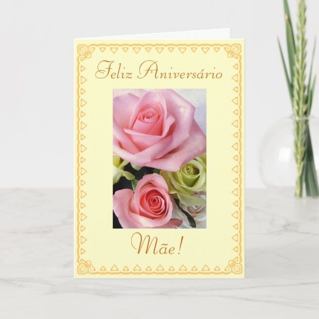 Portugiese: Birthday flowers Karte (Vorderseite)