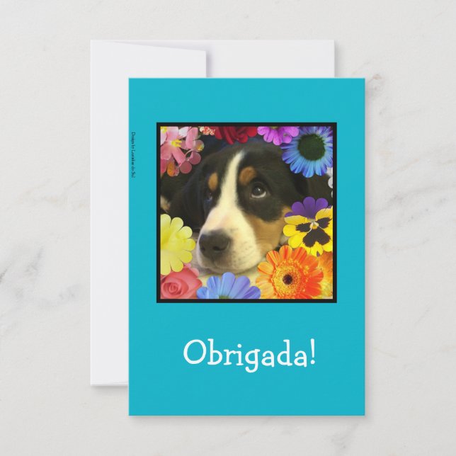 Portugiese: Danke/Obrigada zu kardieren! Dankeskarte (Vorderseite)