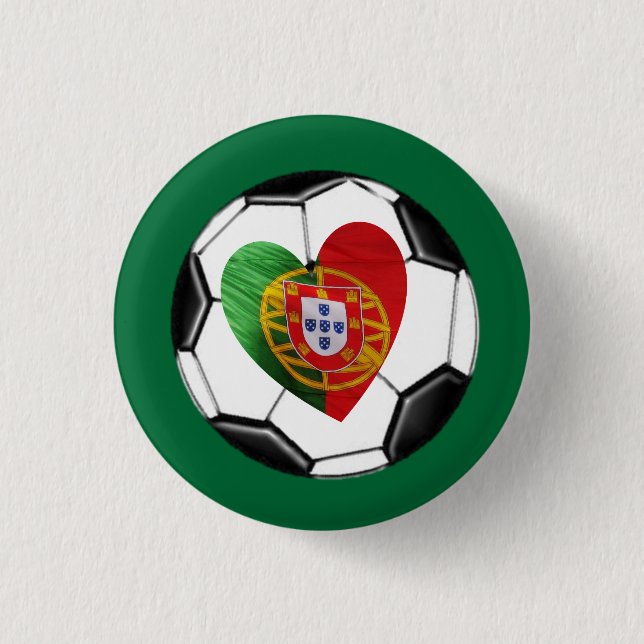 Portugiese: Flagge u. Herz Button (Vorderseite)