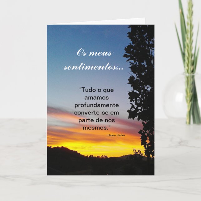 Portugiese: sentimentos/Sympathie Pêsames Karte (Vorderseite)