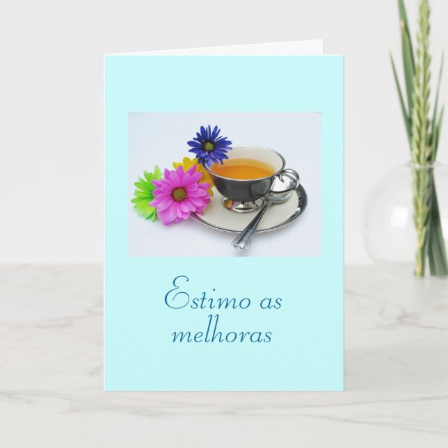 Portugiese: Wie melhoras/gut erhalten: Teacup, Karte (Vorderseite)