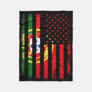 Portugiesisch Amerikanische Flagge Portugal Amerik Fleecedecke