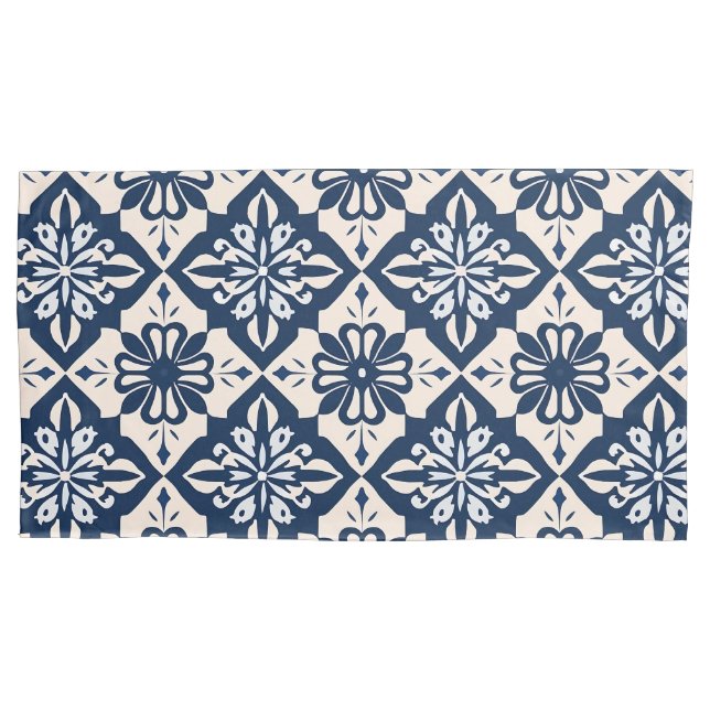 Portugiesisch Azulejo Blue und White Kissenbezug (Vorderseite-Links)