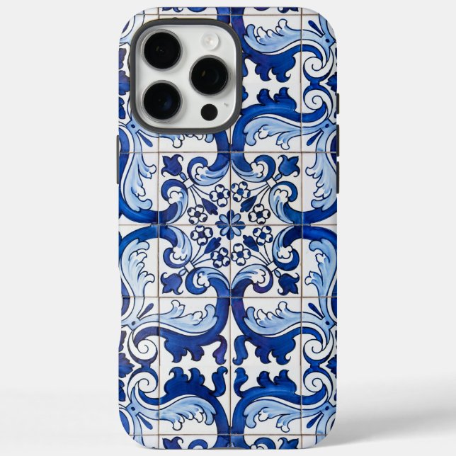 Portugiesisch Azulejo Glazed Tiles iPhone 16 Pro Max Hülle (Rückseite)