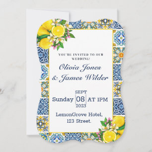 Portugiesisch Azulejo Lemon Tiles Wedding