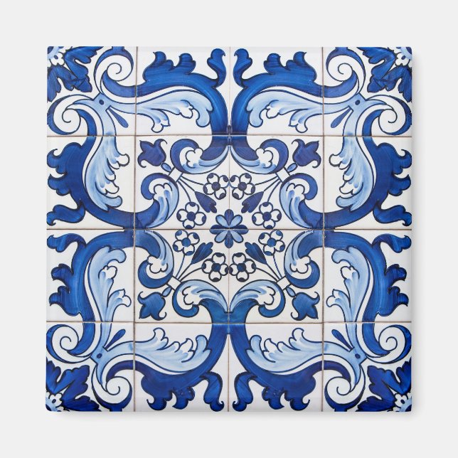 Portugiesisch Azulejo Tiles Pattern Magnet (Vorne)