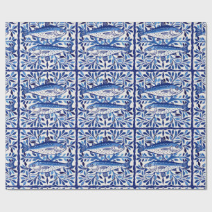 Portugiesisch Blau und Weiß Sardine Geschenkpapier