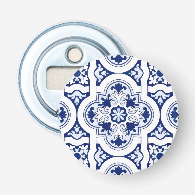 Portugiesisch-blaue Fliese Flaschenöffner (Vorderseite)