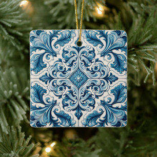 Portugiesisch-blaue Fliese Keramikornament
