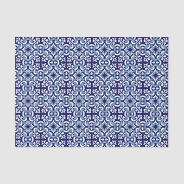 Portugiesisch-blaue Fliese Seidenpapier (Vorderseite)