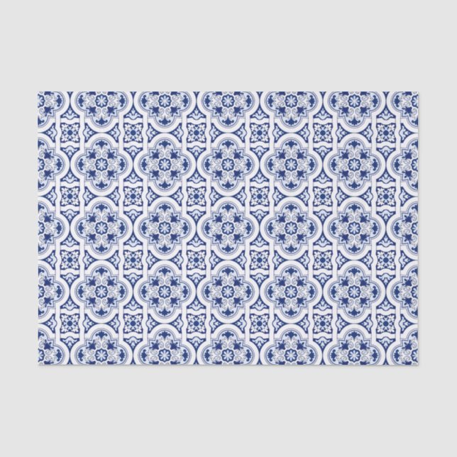 Portugiesisch-blaue Fliese Seidenpapier (Vorderseite)